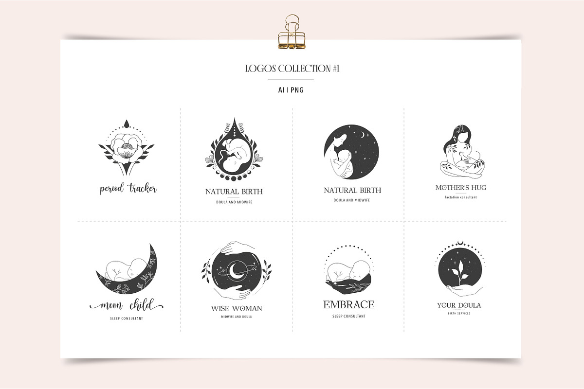 Birth story - collection of logos, a Branding & Logo Template by Marish (Photo 5 of 12)