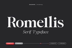 Romellis – Editorial Serif Typeface, a Serif Font by Zane Studio