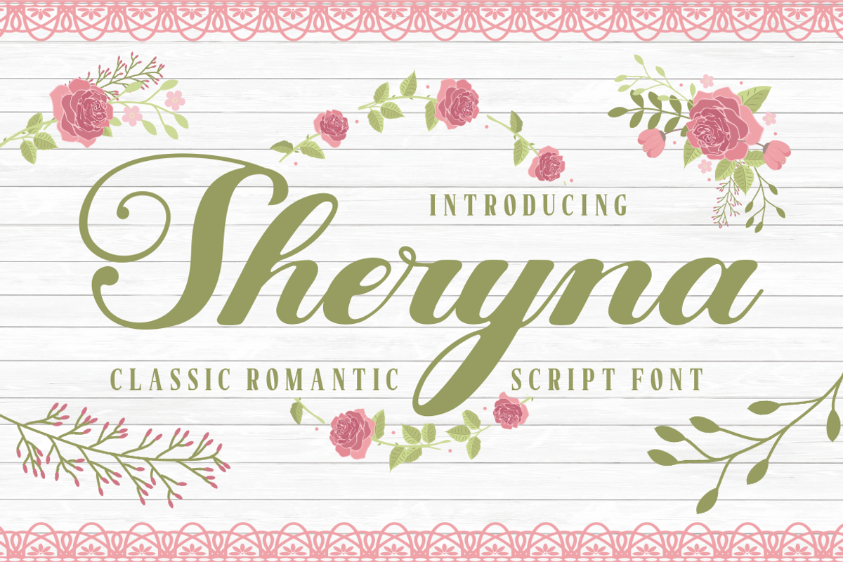 Sheryna Classic Romantic Script Font, a Script Font by PutraCetol Studio (Photo 1 of 5)