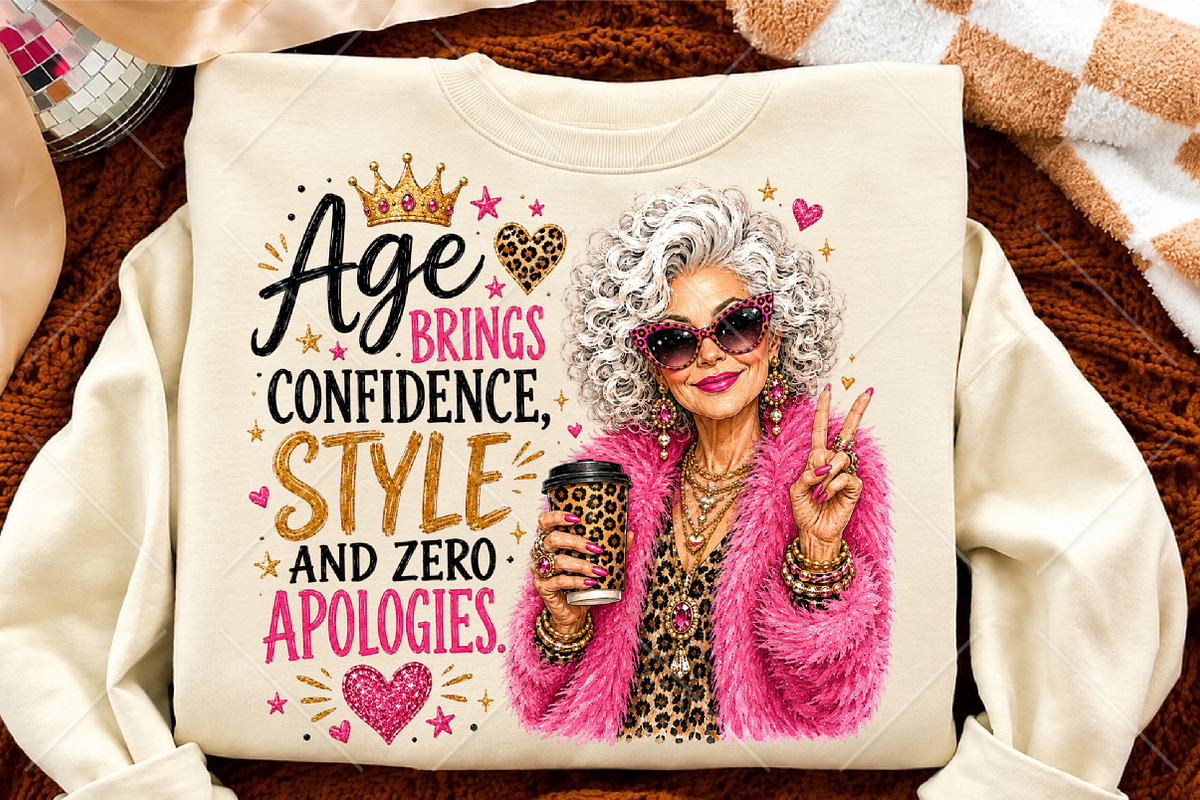 Age Brings Style Glam Grandma, a Seasonal Illustration by Canvas Craft (Photo 4 of 5)