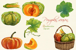 Pumpkins Clipart, Harvest Clipart