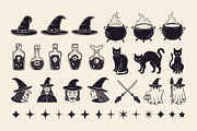 Witch Clipart. Witchcraft elements, an Object Graphic by DenysHolovatiuk (Thumbnail 2 of 6)