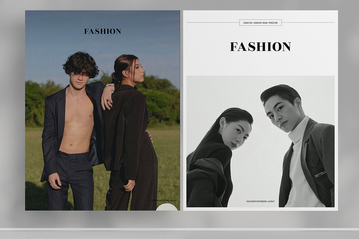 Grayscale Fashion Magazine Brochure, a Magazine Template by Boris Cupac (Photo 2 of 7)