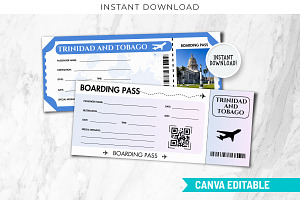Trinidad and Tobago Trip Gift Ticket, a Templates & Theme by Snapybiz