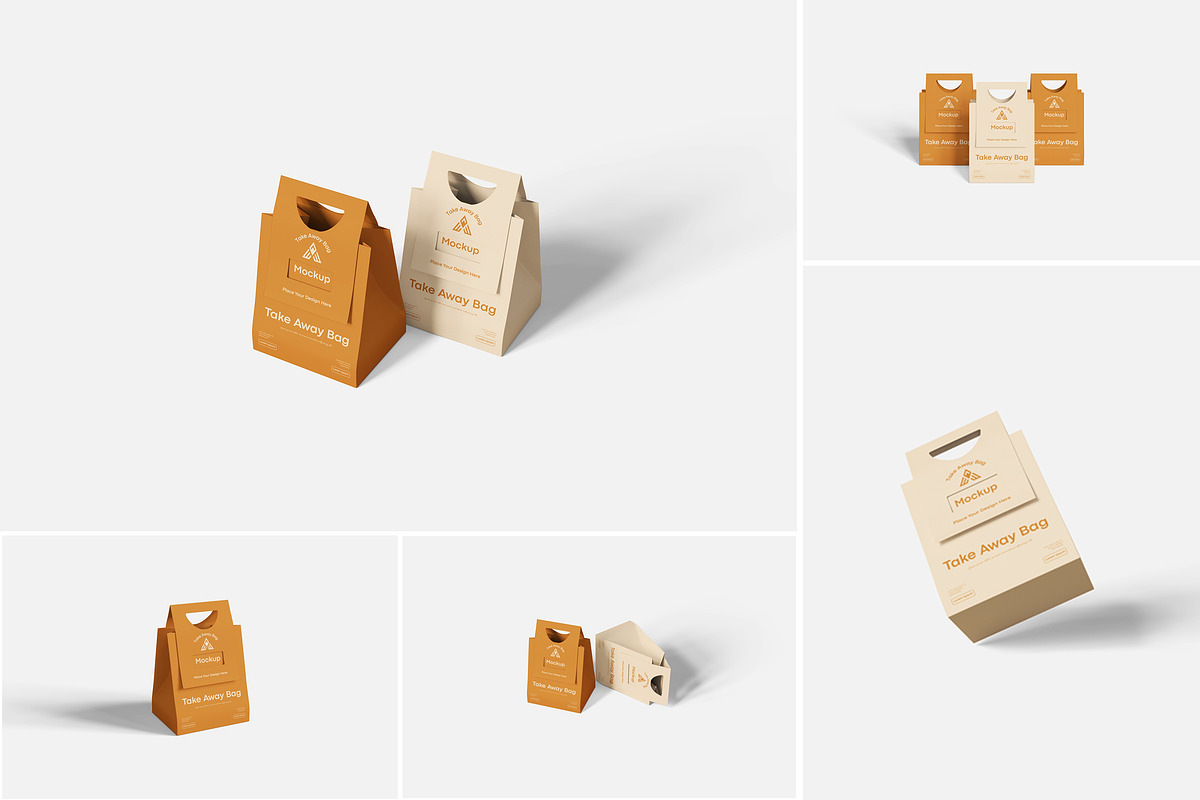 Take Away Bag Mockup, an Advertising Mockup by Indah (Photo 1 of 6)