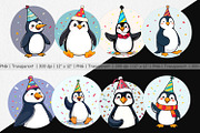 Party Penguin Clipart, a Graphic by Artnoy (Thumbnail 2 of 5)