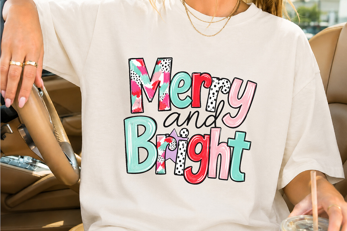 Merry And Bright Retro Christmas PNG, a Seasonal Illustration by Creative Art (Photo 2 of 3)