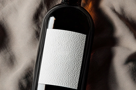 Dark Glass Bottle White Label Mockup, a Background Photo by Virgo Studio