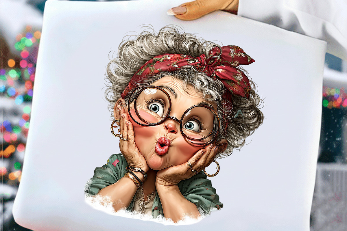 Whimsical Old Lady Birthday Clipart, an Illustration by Craft Nest (Photo 7 of 11)