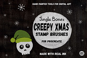 Creepy Xmas Stamp Brushes Procreate, a Brush Add-On by INKY STAMP BRUSHES (Thumbnail 1 of 10)