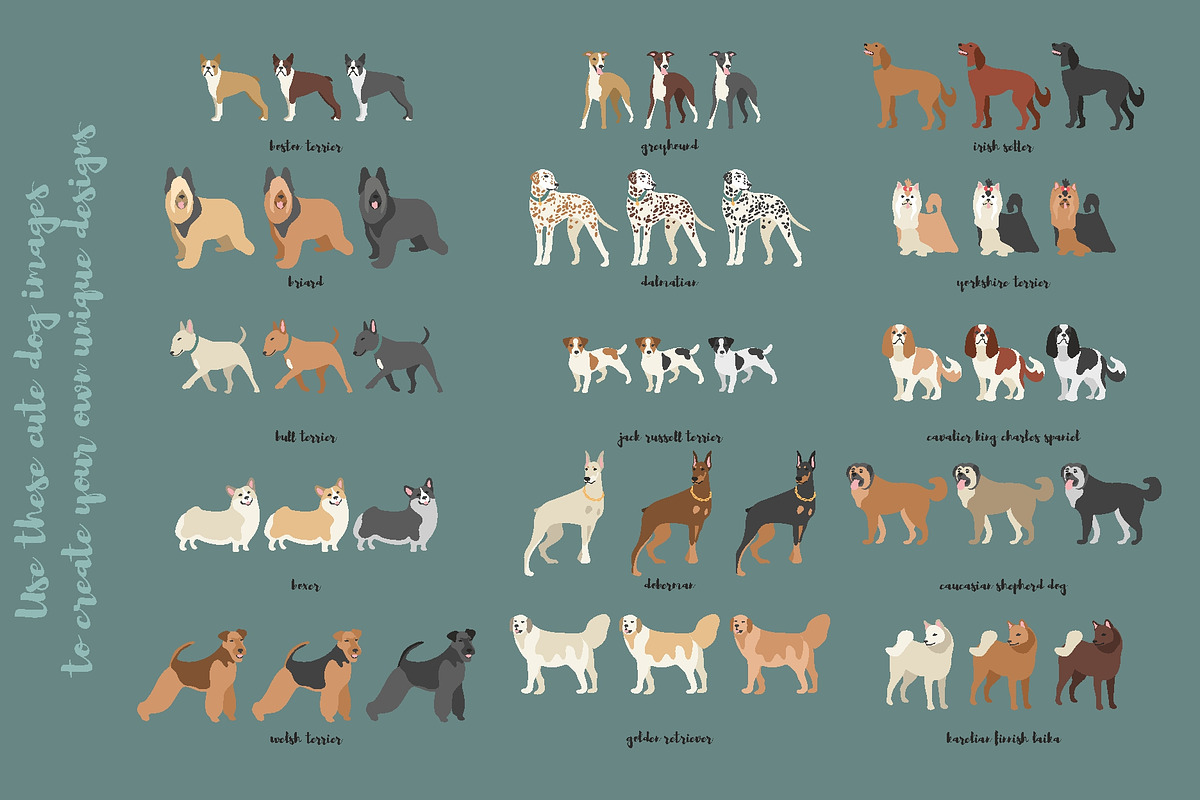 Big collection of 180dog silhouettes, an Animal Illustration by Siriliadka Dreams (Photo 3 of 8)