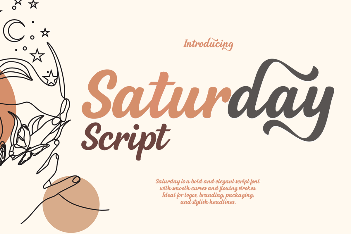 Saturday script, a Script Font by cocodesign (Photo 1 of 8)
