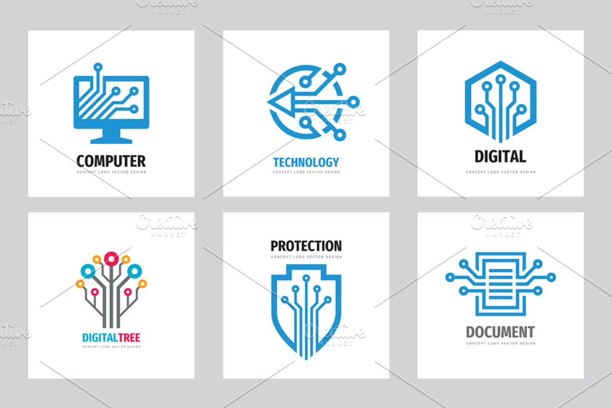 Electronic Technology Logo Set, a Branding & Logo Template by serkorkin
