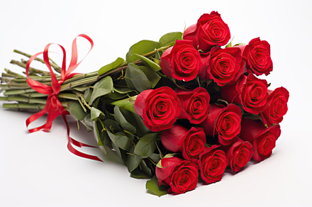 Bouquet of red roses on white background, a Nature Photo by AlyaAnd