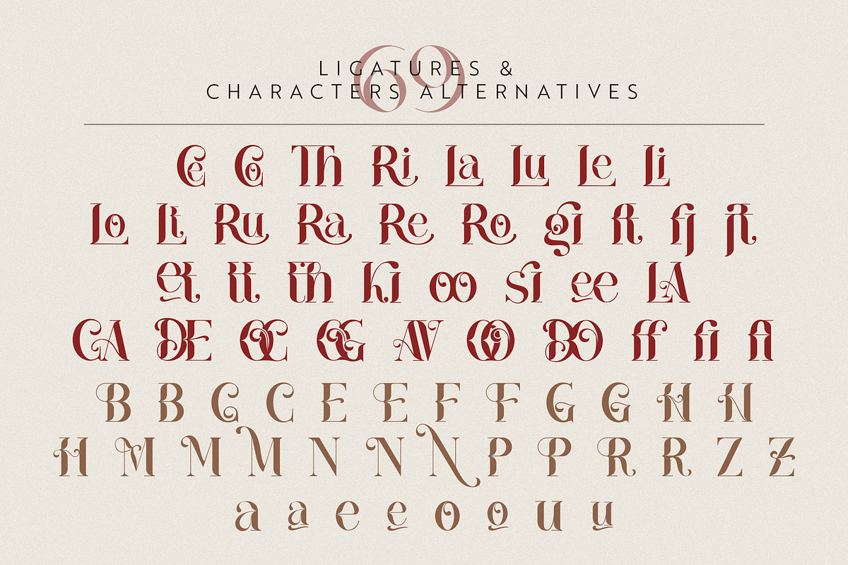 Cathleen|Vintage Ligature Serif Font, a Serif Font by Kandella's Art (Photo 8 of 17)