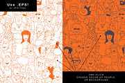 Doodle People Pattern Set, a Pattern Graphic by Savgraf (Thumbnail 3 of 6)
