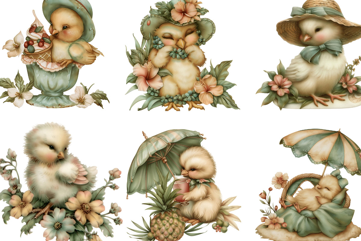 Summer Funny Chick Clipart, an Illustration by Designking (Photo 3 of 5)