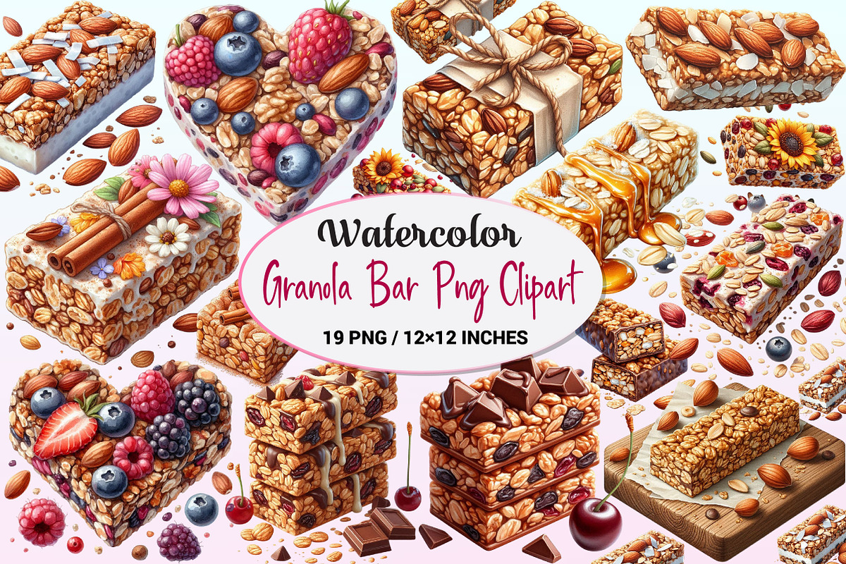 Granola Bar Watercolor Clipart, a Graphic by CitraGraphics (Photo 1 of 4)