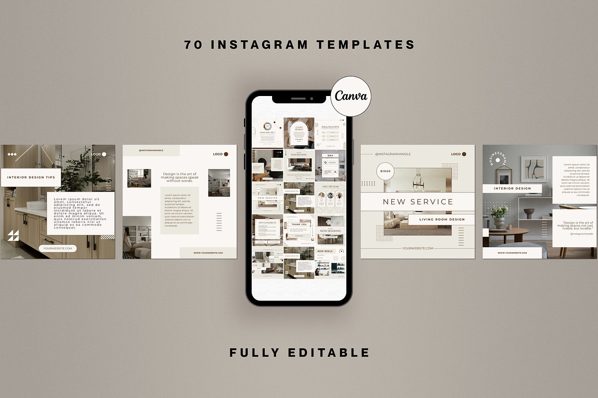 Interior Design Instagram Canva, a Social Media Template by Deb Creative Studio (Photo 3 of 10)