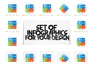 Puzzle infographics set