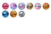 Colorful Disco Ball Clipart Bundle, a Decorative Illustration by InkyQueenArt (Thumbnail 5 of 7)