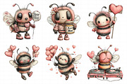 Quirky Funny Valentine Bee Clipart, an Illustration by Daily.Designs (Thumbnail 5 of 5)