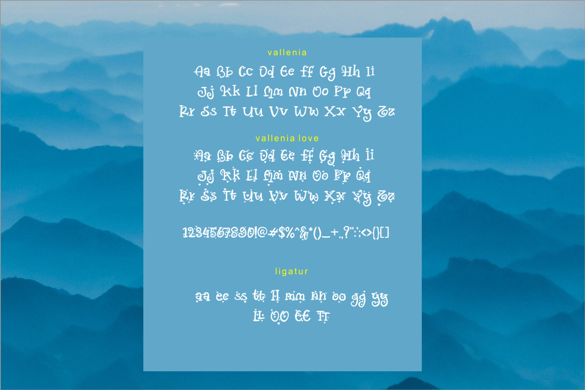 Vallenia With Love, a Sans Serif Font by Joko Setiono (Photo 6 of 7)
