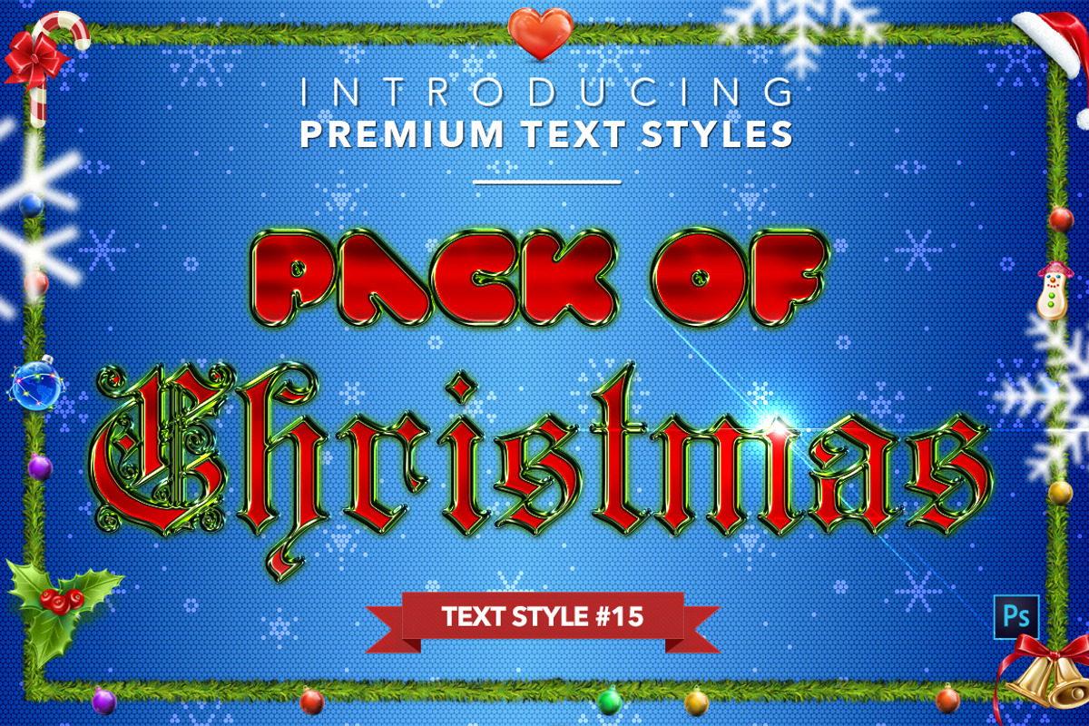 Christmas Pack #1 - Text Styles, a Layer Style Add-On by Jonas Stensgaard (Photo 16 of 23)