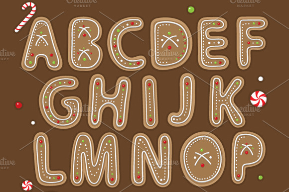Christmas Cookie Vector Alphabet