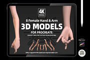 Procreate 3d Models (4K) Arm Female, a Brush Add-On by Luuuka studio (Thumbnail 1 of 5)