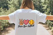 Peace love softball cute design grap, an Illustration by CrexoraLab (Thumbnail 3 of 4)