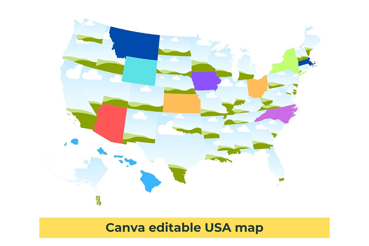 Editable America Map in Canva, a Presentation Template by ...