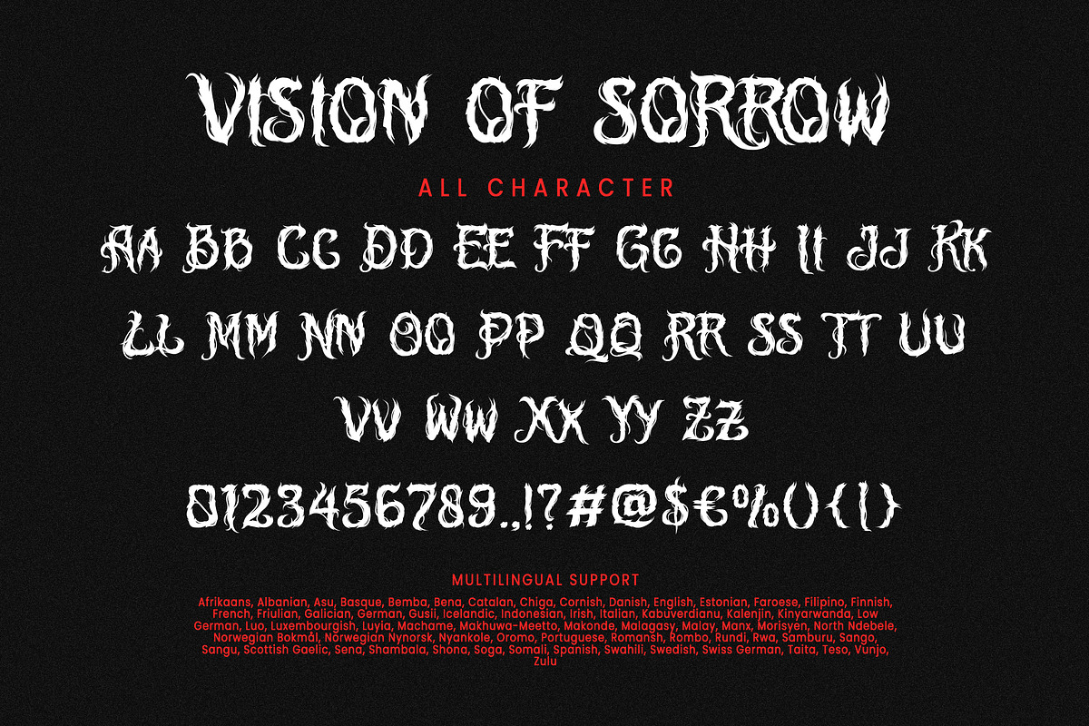 Vision Of Sorrow, a Blackletter Font by HATFSTUDIO (Photo 8 of 9)