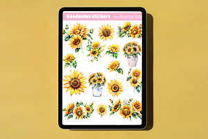 Sunflower Goodnotes Stickers Set