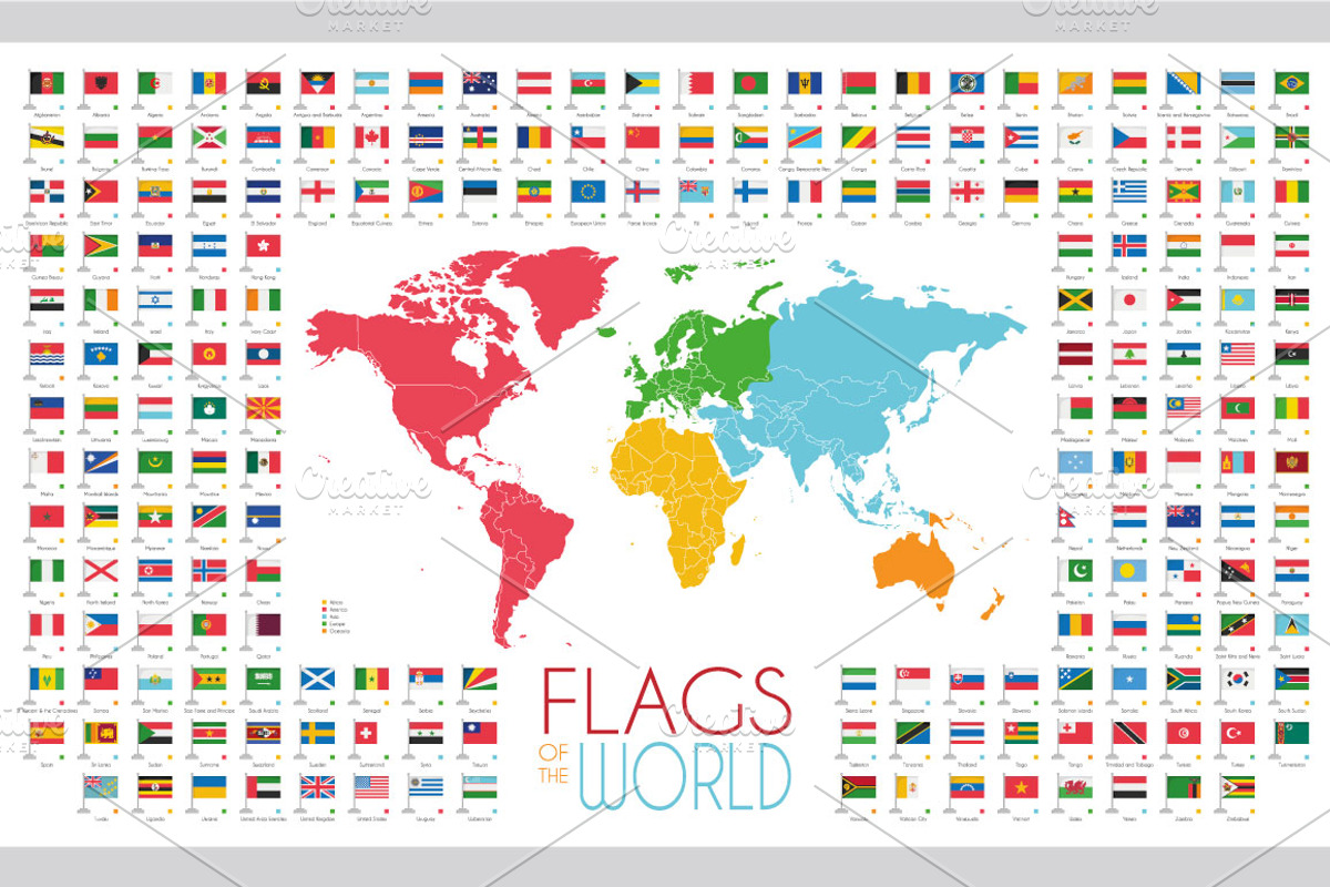 Flags of the World Illustration, an Education Illustration by asantosg (Photo 1 of 3)