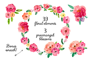 Garden Florals Watercolor Clipart, an Illustration by Emerald & Ivy Studios (Thumbnail 2 of 2)