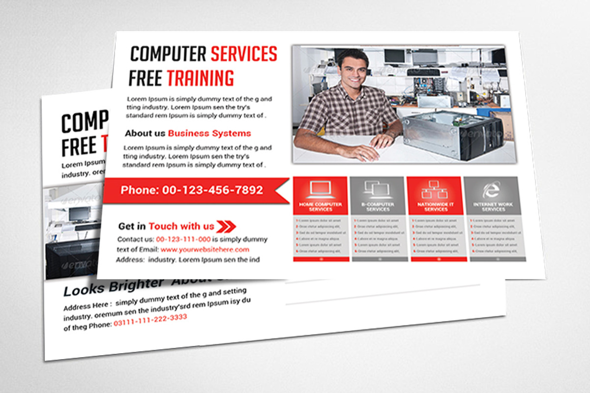 Computer Repair Postcard Templates, a Card Template by AfzaalGraphics (Photo 1 of 4)