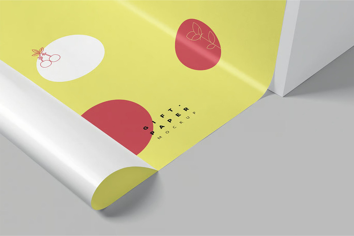 Gift Wrapping Paper Mockup Set, a Packaging Mockup by megostudi0 (Photo 4 of 7)