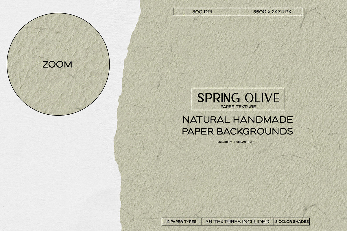 Spring Olive Handmade Paper Set, a Background Graphic by Liquid Amethyst Art (Photo 5 of 6)