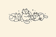 Lazy cute cats. Lineart collection, an Animal Illustration by heyXeni (Thumbnail 8 of 11)