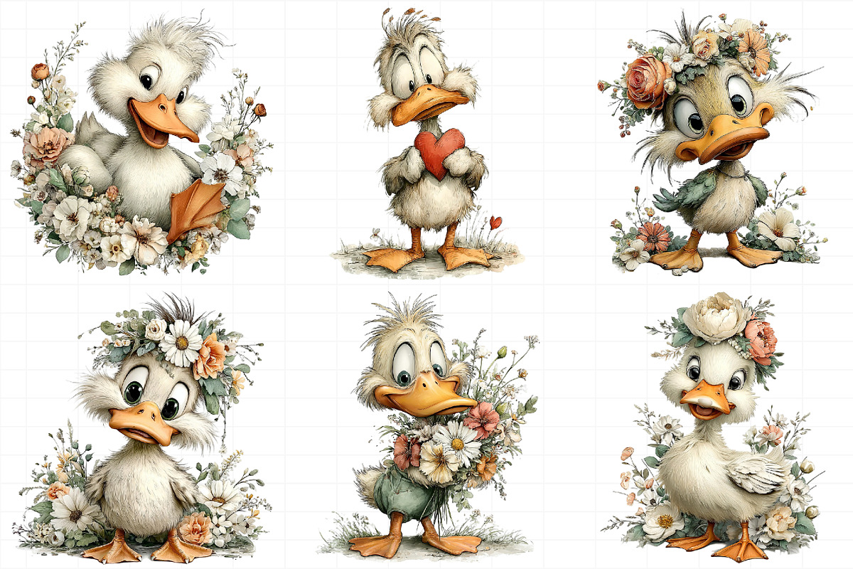 Whimsical Mother's Day Duck Clipart, an Illustration by Daily.Designs (Photo 5 of 7)