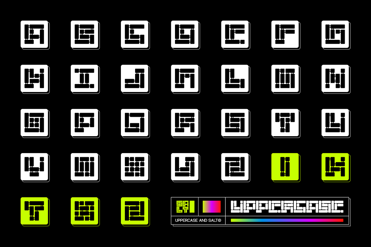 BOXY MONOSPACE FUTURISTIC FONT, a Symbol Font by Font For Zula™ (Photo 3 of 11)