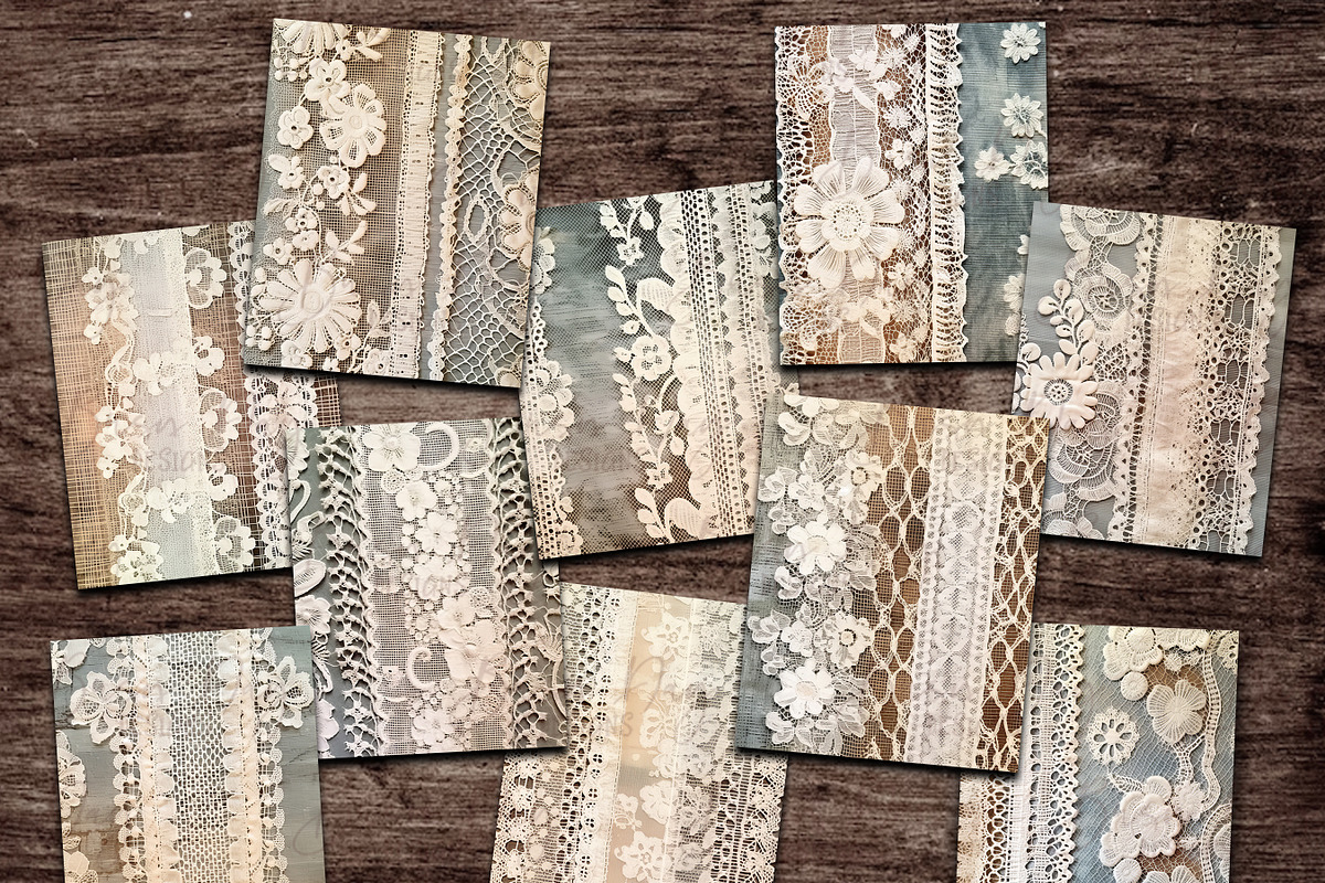 Vintage Lace Junk Journal Paper, a Background Graphic by BusyDaydesign