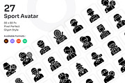 Sport Avatar Icons Set - Glyph, a Solid Icon by Kmg Design (Thumbnail 1 of 2)