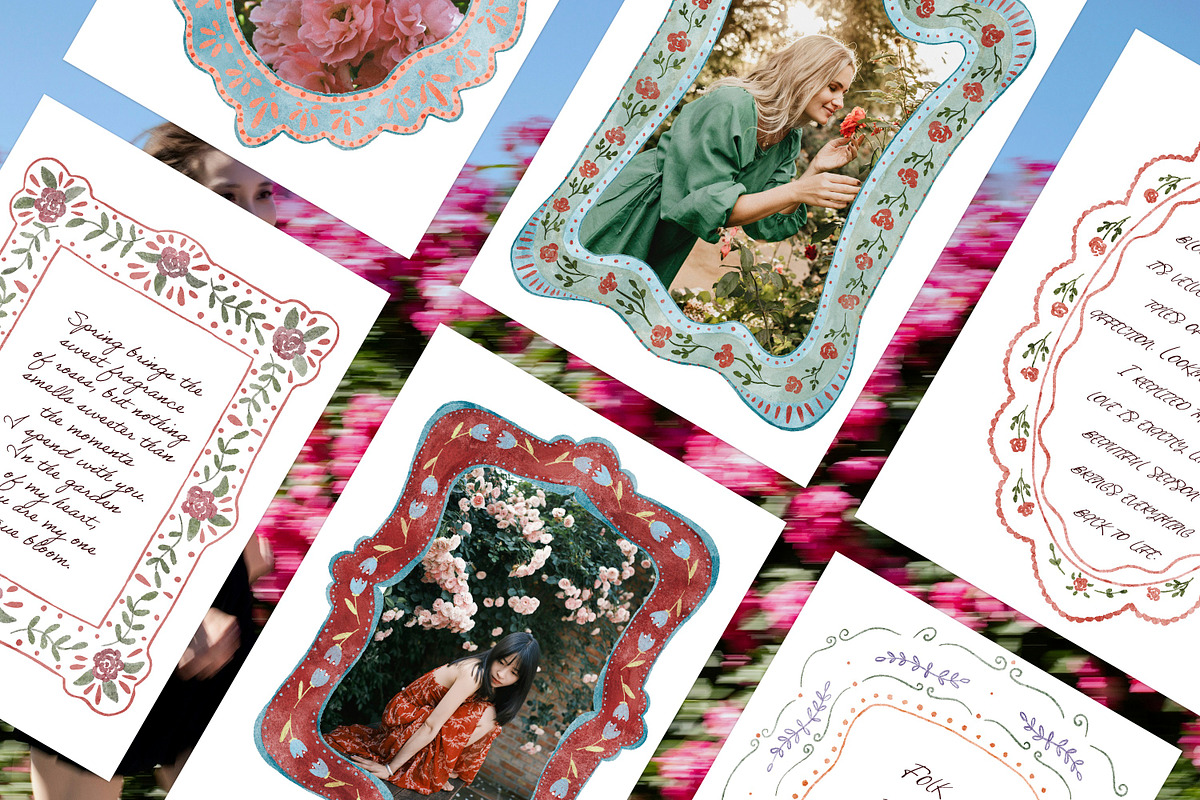 Folk Cottagecore Frames Collection, a Decorative Illustration by Les Frolova (Photo 5 of 12)