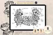 Procreate Tattoo Rose Stamps Floral, a Brush Add-On by Artbykimmyw (Thumbnail 1 of 3)