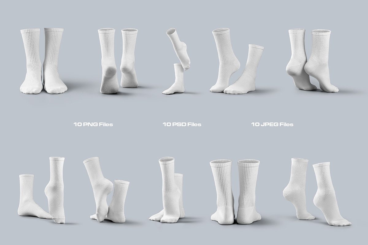 Mockups High Socks in the 3D Style, a Bottom Mockup by Grow Design Craft Studio (Photo 7 of 7)