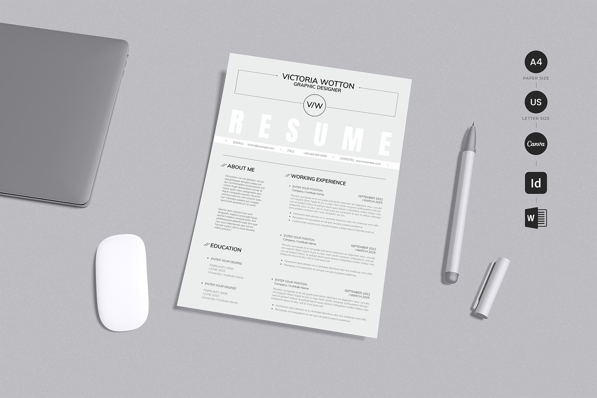 Simple and Clean Resume with Cover, a Resume Template by Studio Temply (Photo 5 of 7)