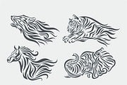 5 Wild Animal Tattoo, an Animal Illustration by weervector (Thumbnail 2 of 4)