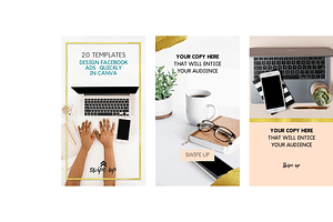 Facebook Ad Canva Templates Gold